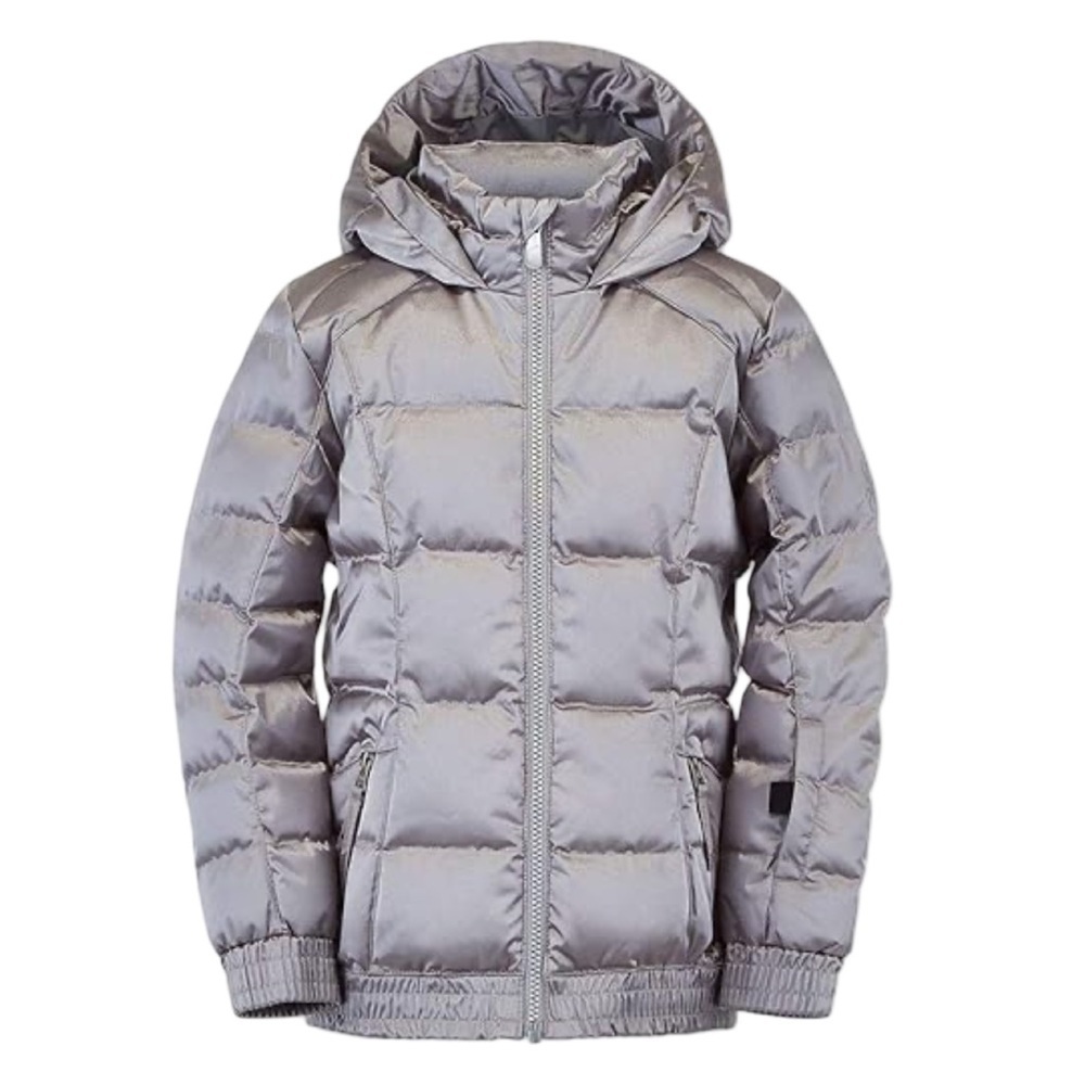 SPYDER Girls Bitsy Atlas Silver Puffer Jacket Winter Snow Ski Warm Size 4 - Picture 1 of 16